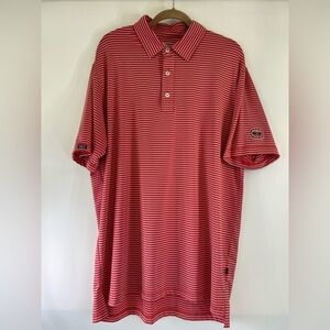 Straight Down Striped Golf Polo Shirt Mens XL Preppy Golf Club Logo